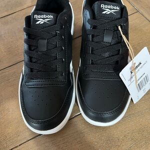 Kids Reebok Court Advance Black and White Athletic Shoes